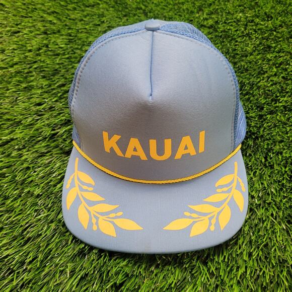VTG 80s Kauai Hawaii Souvenir Rope Trucker Hat Snapback Surf Style Foam Front - Picture 1 of 7